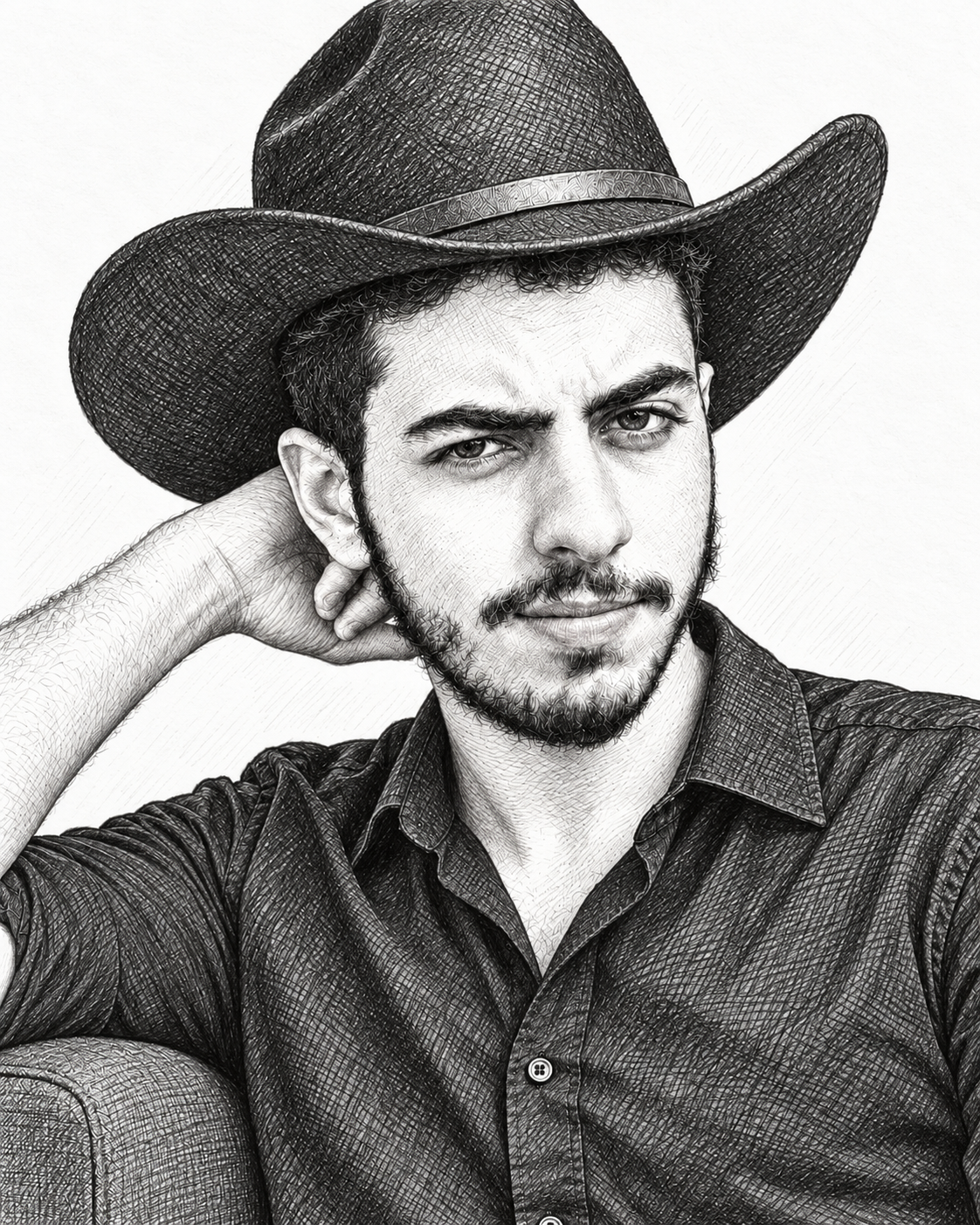 Pencil drawing of Abdulrahman H. Deek, DREAM BIT founder