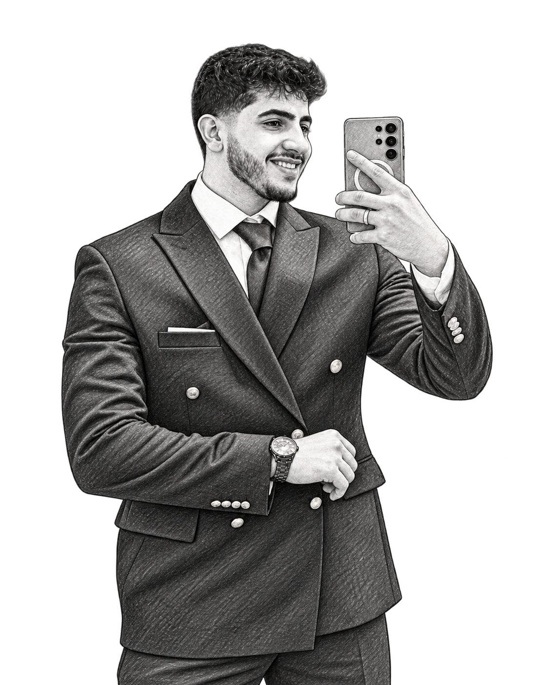 Pencil drawing of Wael Al-Qaisi, DREAM BIT partner